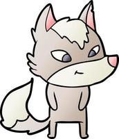 friendly cartoon wolf vector