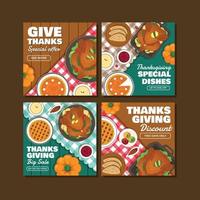 Thanksgiving Food Social Media Posts vector