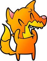 laughing fox cartoon vector