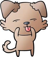 cartoon dog sticking out tongue vector