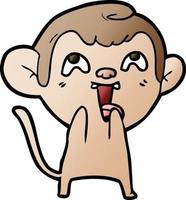 crazy cartoon monkey vector