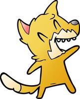 laughing fox cartoon vector