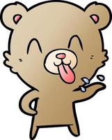 rude cartoon bear vector