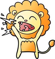 cartoon roaring lion vector
