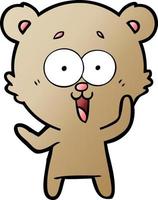 laughing teddy  bear cartoon vector