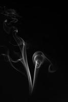 A single style of white smoke pack shot in studio, white smoke from incense and black background, wave and splash shape for design, object and background concept