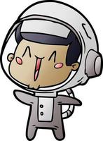 happy cartoon astronaut vector