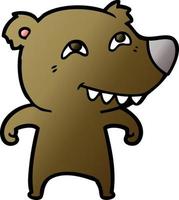 cartoon bear showing teeth vector