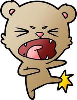 angry cartoon bear vector