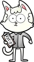 feliz gato vendedor de dibujos animados vector