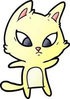 confused cartoon cat vector