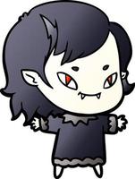 cartoon friendly vampire girl vector