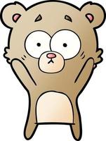 worried bear cartoon vector