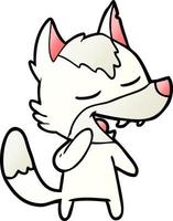 cartoon wolf laughing vector