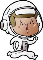 happy cartoon astronaut vector