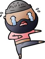 cartoon bearded dancer crying vector