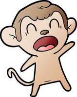 shouting cartoon monkey vector