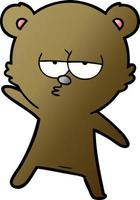 bored bear cartoon vector