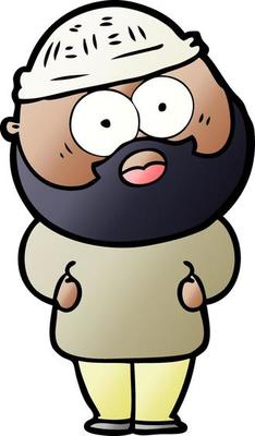 cartoon surprised bearded man