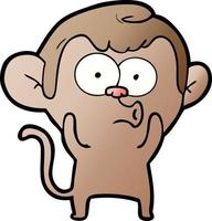 cartoon hooting monkey vector