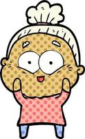 cartoon happy old woman vector