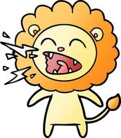 cartoon roaring lion vector