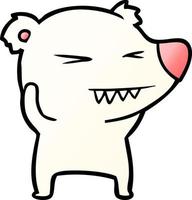 angry polar bear cartoon vector