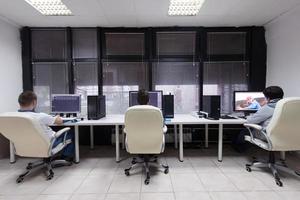 photo editor at his desk