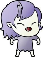 cartoon laughing vampire girl vector