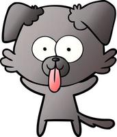 cartoon dog with tongue sticking out vector