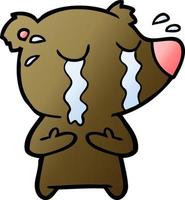 cartoon crying bear vector