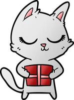 calm cartoon cat vector