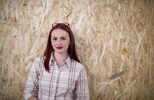 portrait of young redhead business woman photo