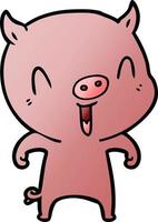 happy cartoon pig vector