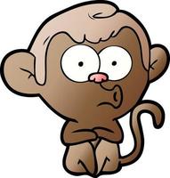 cartoon hooting monkey vector