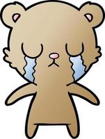 crying cartoon bear vector