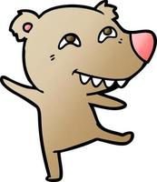 cartoon bear dancing vector