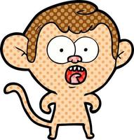 cartoon shocked monkey vector