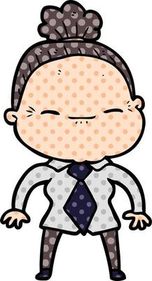 cartoon peaceful old woman