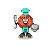 Illustration of mars planet as a bakery chef vector