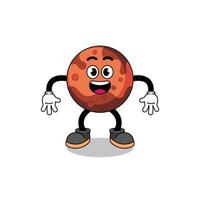 mars planet cartoon with surprised gesture vector