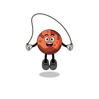 mars planet mascot cartoon is playing skipping rope vector