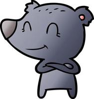 smiling bear cartoon vector