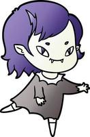 cartoon friendly vampire girl vector