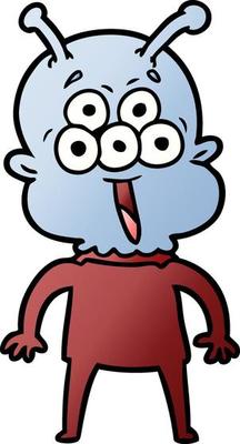 happy cartoon alien