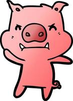 angry cartoon pig vector