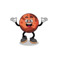 mars planet cartoon searching with happy gesture vector