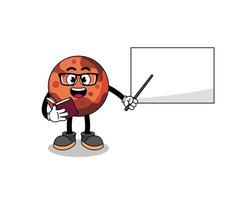 Mascot cartoon of mars planet teacher vector