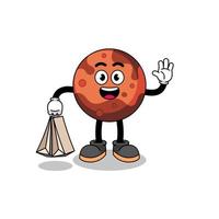 Cartoon of mars planet shopping vector