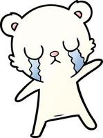 crying polar bear cartoon vector